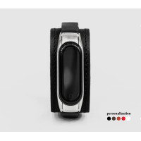 Leather band compatible with fitness watch Xiaomi Mi Band 3, 4, 5, 6 and 7 series, for men or women, Handmade UA code 2956st