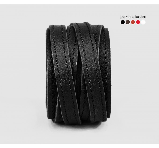 Leather cuff bracelet for men or women, code 3093st