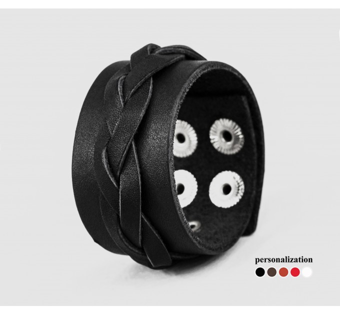 Leather cuff bracelet for men or women, code 3631